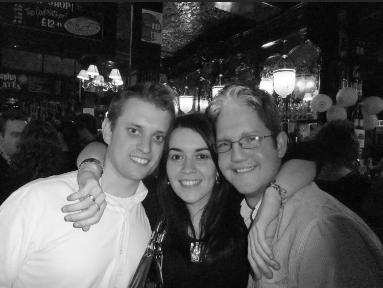 Nic with friends, early 2000s